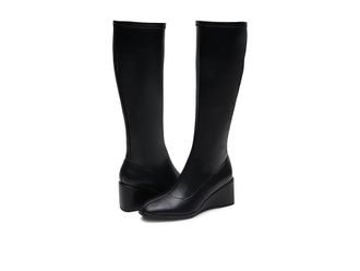 Aerosoles Angela Womens Boots Black Stretch Faux Leather : 6.5 B - Medium