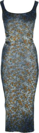 Diesel Multicolor Floral Ribbed Knit Dress