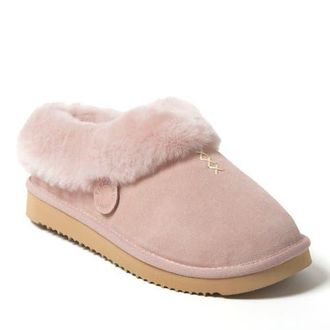 Dearfoams Fireside Adelaide Genuine Shearling Clog Slipper in Dusty Pink at Nordstrom, Size 11