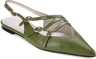 Yosi Samra Ava Slingback Pointed Toe Flat in Olive at Nordstrom, Size 9
