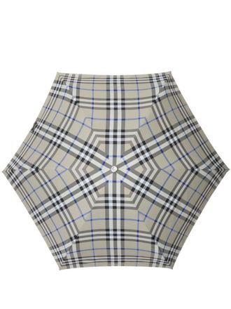 Burberry check folding umbrella - Neutrals