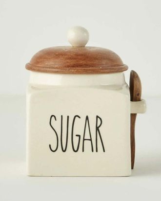 Bella Maison Brev Ceramic Jar With Acacia Lid & Spoon