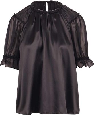 Ulla Johnson Silk Blouse With Chiffon Sleeves