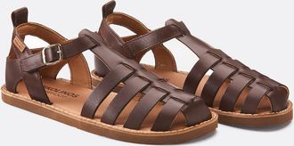 Pikolinos Valencia leren platte slingback sandalen