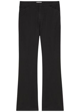 Vince Flared-leg Stretch-cotton Trousers - Black - 12 (UK16 / XL)