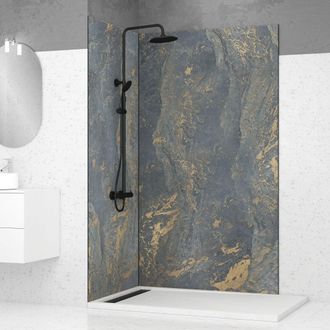 Aurlane 2 Paneles Murales Piedra 90+120x210cm venus + Perfiles Angular Y De Remate Negro - Stoneit