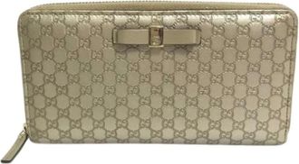Gucci Pre-owned Wallets, female, Beige, Size: ONE SIZE Pre-owned Long wallet (bi-fold)