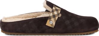 Burberry Mens Mules With Hair Dark Brown Calf Slippers Flat Shoes