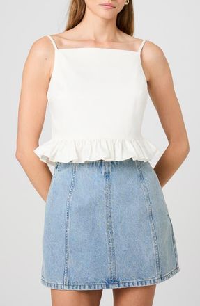 French Connection Lilah Ruffle Crop Camisole in Summer White at Nordstrom, Size 10