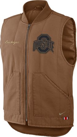 Nike Ohio State Academic Nike Mens College Padded Full-Zip Vest in Brown | 050SN27KOH-TW9