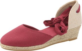 Generic Women Espadrille Wedges Sandals Braided Platform Sandals Buckle Up Ankle Strap Closed Toe Sandals Dressy Shoes Wide Fit Sandals Ladies Summer Wedges S