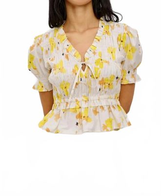 Rails Fontaine Short Puff Sleeve Top In White