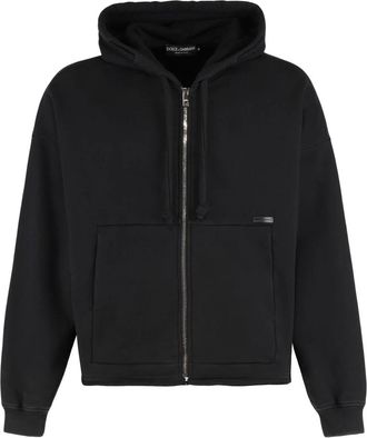 Dolce & Gabbana Hoodie met ritssluiting - Heren - Vesten met rits - Zwart - XS - Katoen - Hoodies & sweatvesten