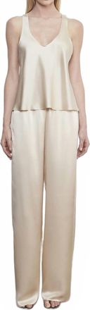Enza Costa Silk Satin Tank In Alabaster