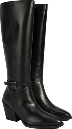 Desa Woman Over-the-Knee Boots - Leather Upper, Zip Fastening, Block Heel, Breathable | Black - 38