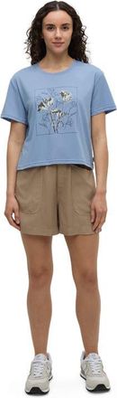tentree Floral Crop T-Shirt in Lakeside Blue/meteorite Black at Nordstrom, Size X-Large