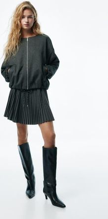 H&M Oversized Jersey Jacket in Gray Melange/pinstriped at Nordstrom, Size Xx-Large