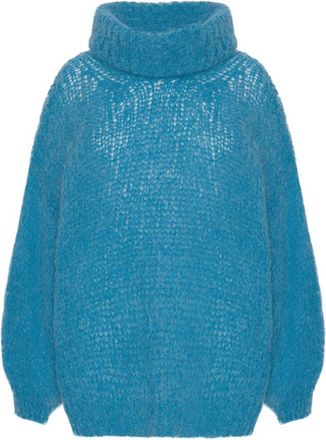 Americandreams Pepper Roll Neck Alpaca Pullover - Dames - Coltruien - Blauw - ONE Size - Wol - Truien & Vesten