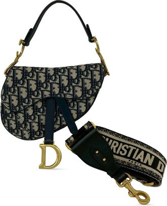 Dior Pre-owned Dior Mini Oblique Canvas Saddle Bag Ladies 1F6EK0NCEWV6AMLK