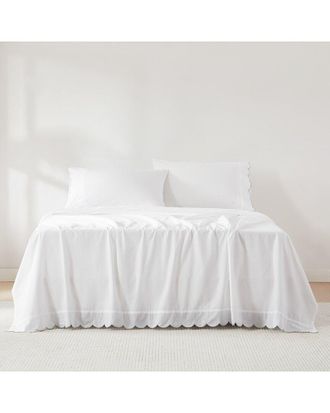 Lush Décor Coastal Chic Scalloped Edge Cotton Sheet Set