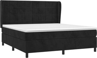 vidaXL Vidaxl - Cama Box Spring Con Colch&oacute;n Terciopelo Negro 160x200 Cm