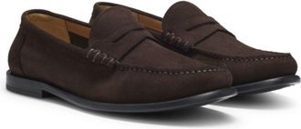 BOSS Penny-trim moccasins in suede