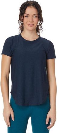 Beyond Yoga Featherweight On The Down Low T-Shirts Womens Clothing Nocturnal Navy : 2XL, Spandex/Polyester