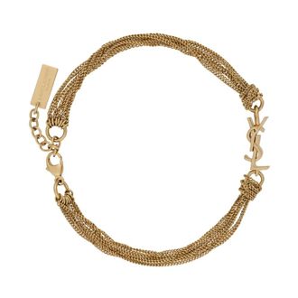 Saint Laurent Cassandre Tassel Bracelet - female - Saint Laurent - Bracelets - Yellow - L - Accessories