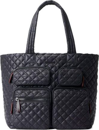 MZ Wallace Large Metro Quilted Nylon Travel Tote in Black at Nordstrom