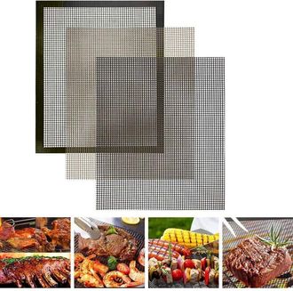 OEM Set Di 3 Tappetini Da Barbecue In Rete Antiaderente, Facili Da Pulire E Riutilizzabili, Adatti A Barbecue A Gas, A Carbone O Elettrici