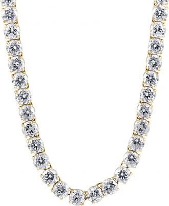Pompeii3 36Ct Natural Diamond Tennis Necklace 16.5 in 14k White or Yellow Gold