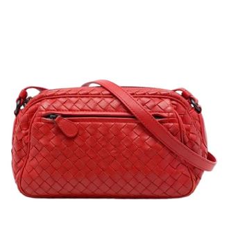 Bottega Veneta Pre-owned Woven Crossbody Bag - Dames - Pre-owned - Rood - Maat: ONE Size Zijde