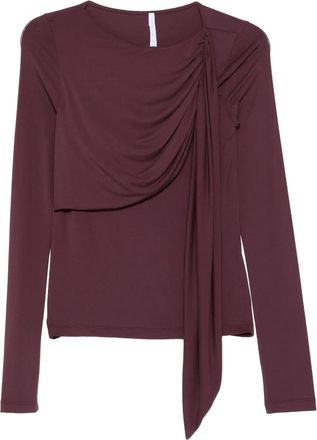 Imperial Top a maniche lunghe drappeggiato - Viola