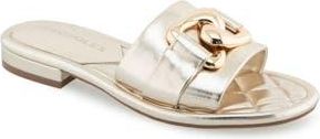 Aerosoles Big Charm Link Slide Sandal in Gold Metallic Faux Leather at Nordstrom Rack, Size 7.5