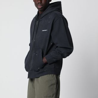 Carhartt Work in Progress Hooded Painter zip jacket in brushed cotton, grey