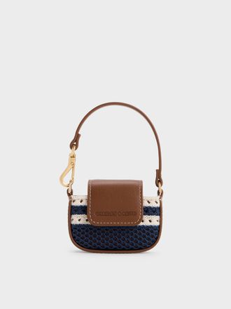 Charles & Keith Ida Striped Knitted Micro Pouch