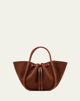 Proenza Schouler Small Ruched Suede and Leather Tote Bag
