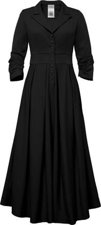 Chic Star Womens Ruffle Maxi Shirtdress, Black, M
