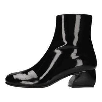 Sergio Rossi Schoenen, Dames, Zwart, 36 EU, Leer, Leren enkellaarzen