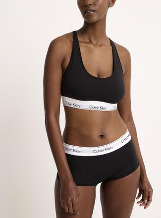 Calvin Klein Womens Logo band stretch boyshort Cotton and modal