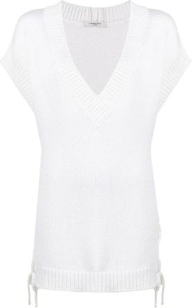 Charlott V-neck Truien - Dames - V-hals truien - Wit - S - Wol - Truien & Vesten