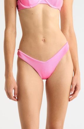 Kulani Kinis Y-Cut Cheeky Bikini Bottoms in Fairy Floss at Nordstrom, Size X-Large