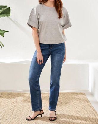 Tribal Sophia Curvy Straight Leg Jeans In Dark Vintage