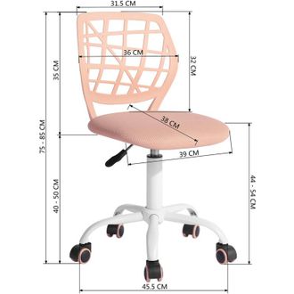 Furniture R FurnitureR CARNATION Desk Chair Home Office Swivel Mesh Seat,Grid Pink Plica