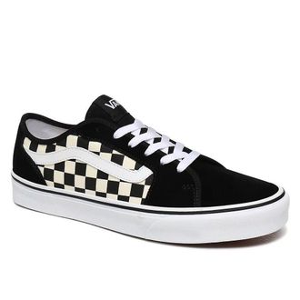 Vans Filmore Decon VN0A3WKZ5GX Black White Leather Checkboard Skate Shoes