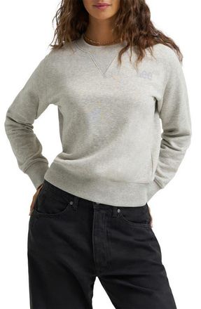 Lee Crewneck Crop Sweatshirt in Washed Gray Heather at Nordstrom, Size X-Small