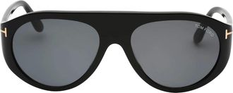 Tom Ford Mens Tom Ford Rex Smoke Lensed Shiny Black Sunglasses - Size: ONE size