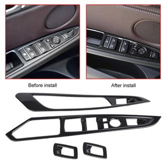 OEM Juego De 4 Piezas De Embellecedores De Fibra De Carbono Para Interruptores De Ventanas De Autom&oacute;viles Bmw X5 F15 X6 F16 14-18