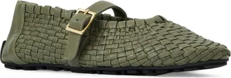 Aquatalia Quello Water Resistant Mary Jane Flat in Sage Nappa at Nordstrom, Size 10.5