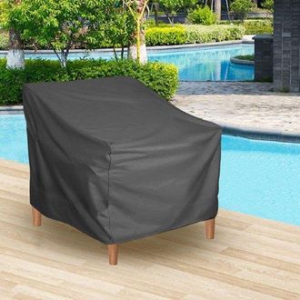 No Brand Funda Para Sillas De Jard&iacute;n - Funda Protectora Para Exteriores - Protege Los Muebles - Cobertura Total - 80x85x915cm - Negro